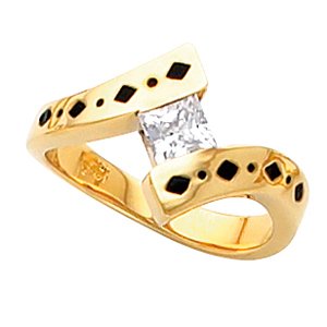 14K Rose 4.5 x 4.5 mm Square Engagement Ring Mounting