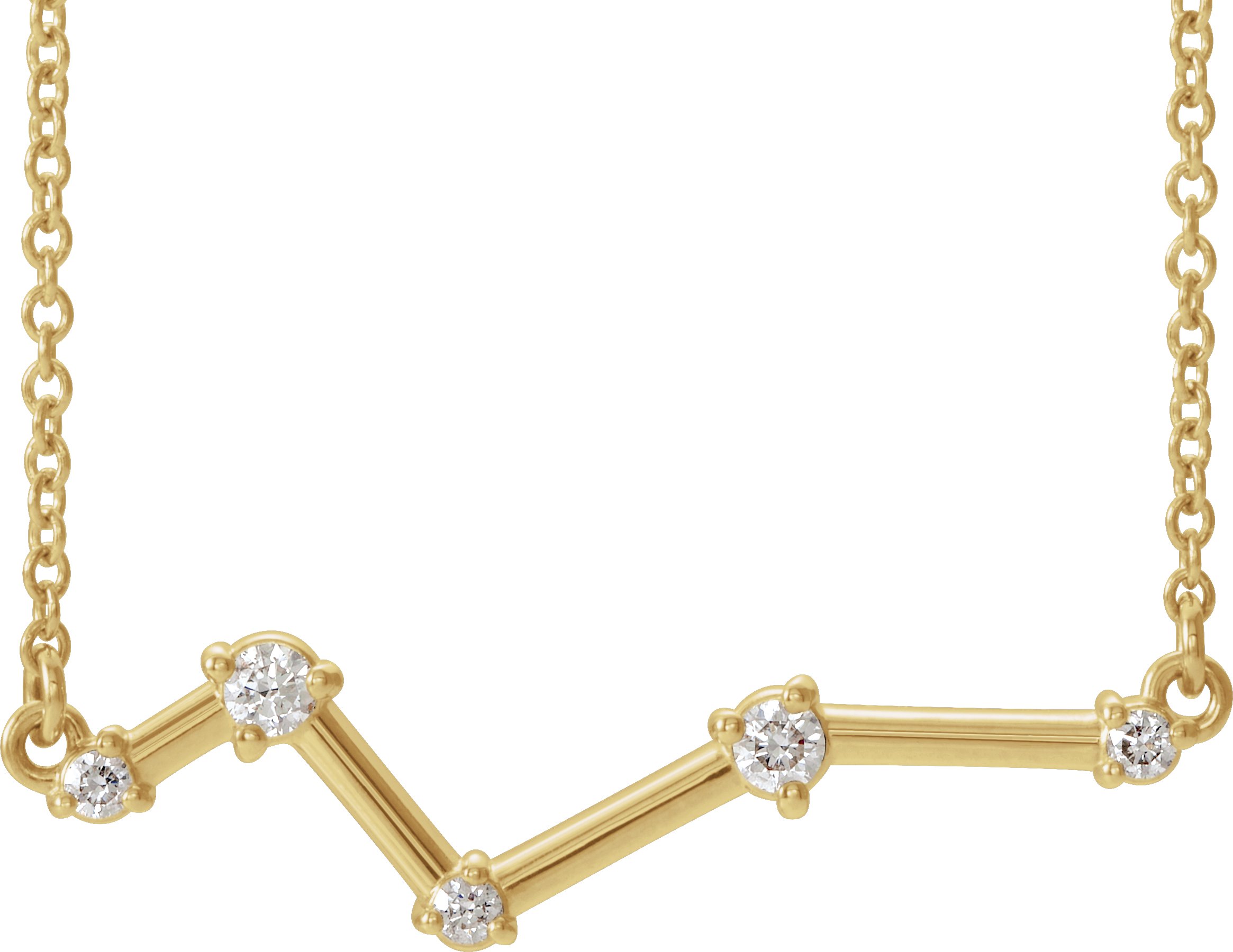 14K Yellow 1/10 CTW Natural Diamond Constellation 18 Necklace