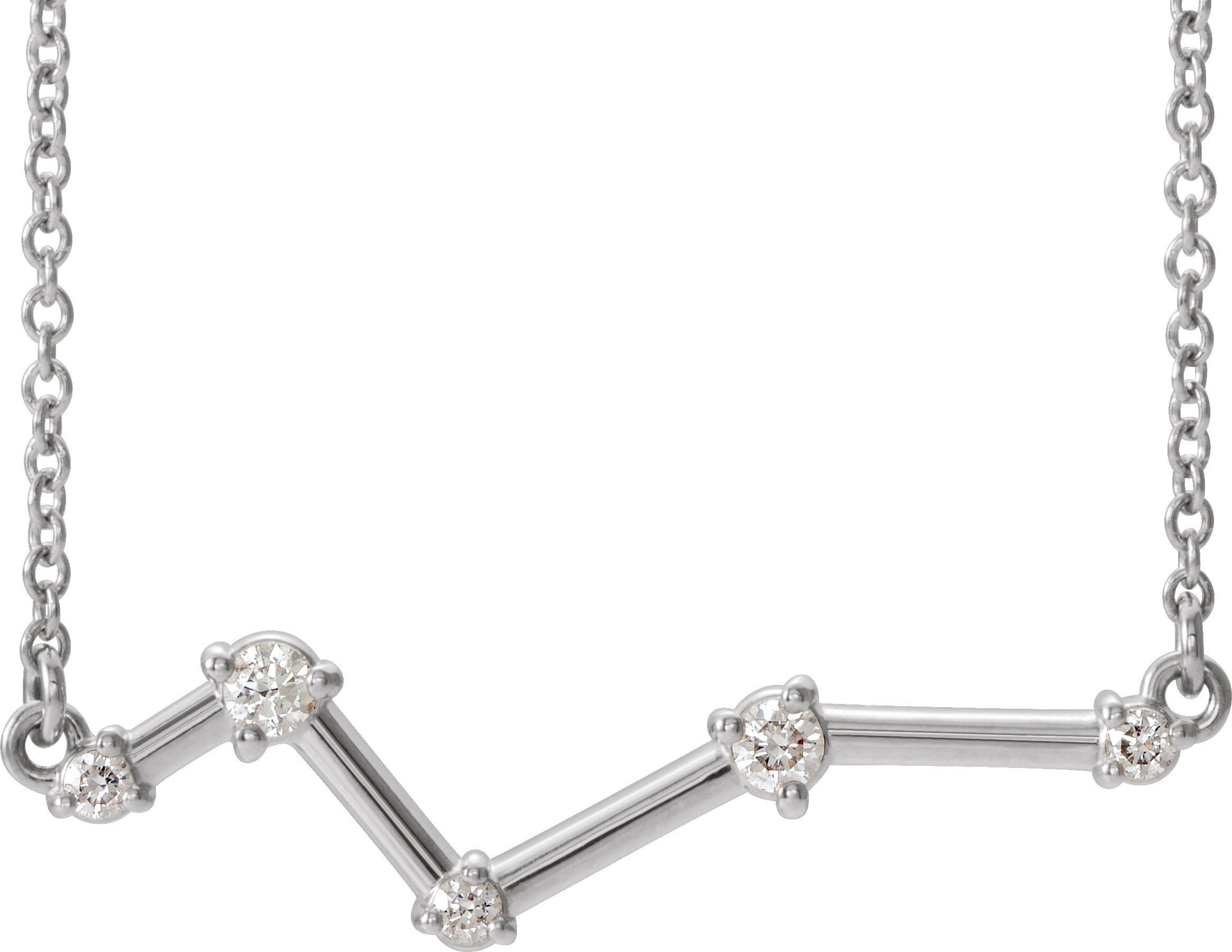 14K White 1/10 CTW Natural Diamond Constellation 18" Necklace
