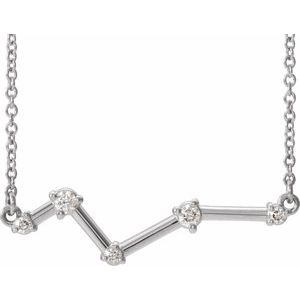 14K White 1/10 CTW Diamond Constellation 16" Necklace
