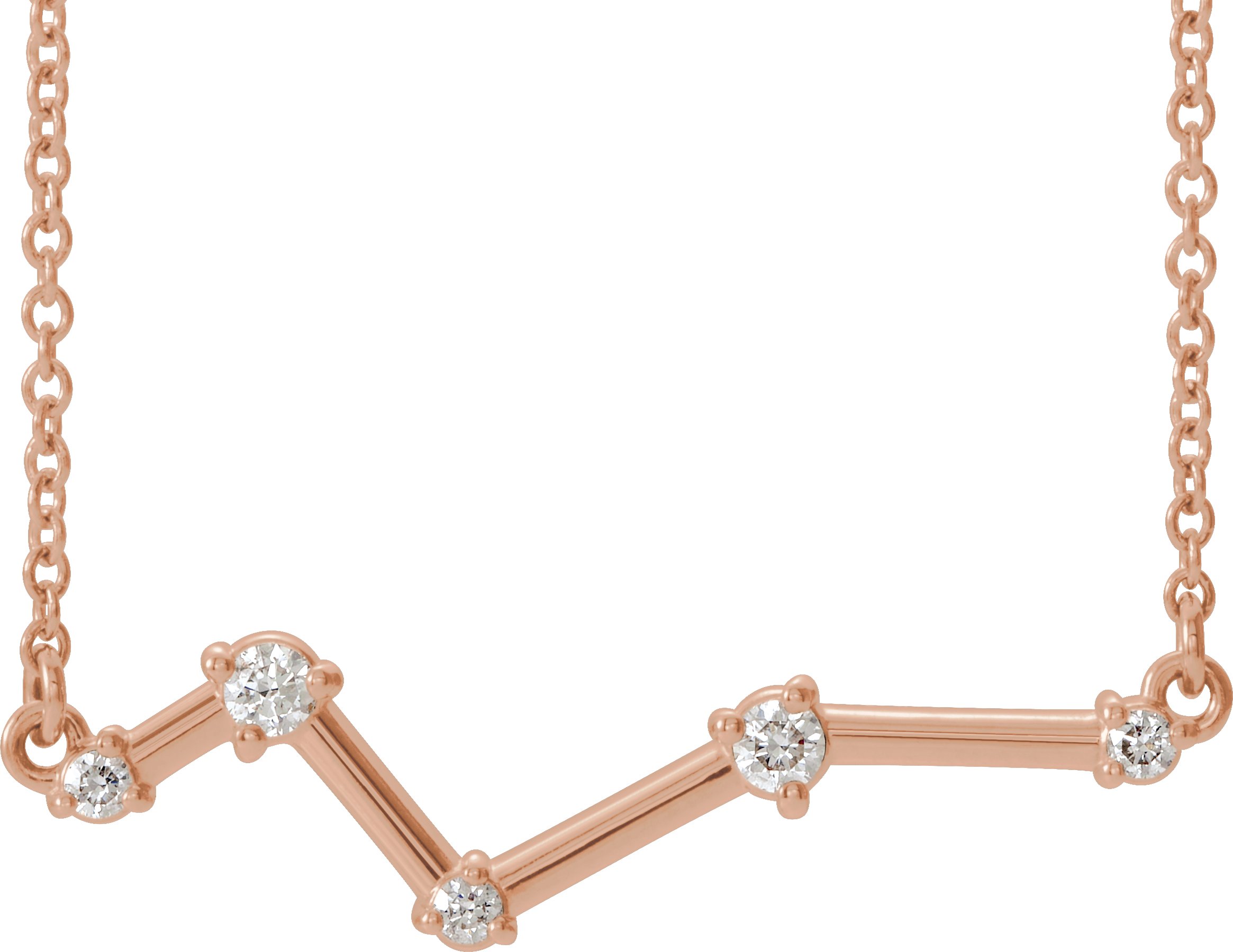 14K Rose 1/10 CTW Natural Diamond Constellation 16" Necklace