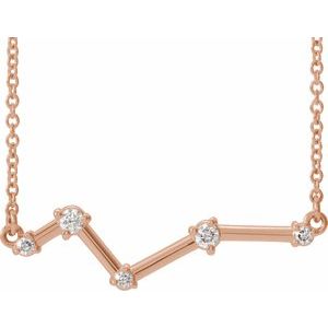 14K Rose 1/10 CTW Natural Diamond Constellation 18" Necklace
