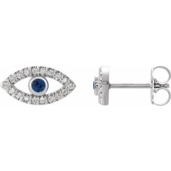 Sterling Silver Blue Sapphire and White Sapphire Earrings Ref. 15594051