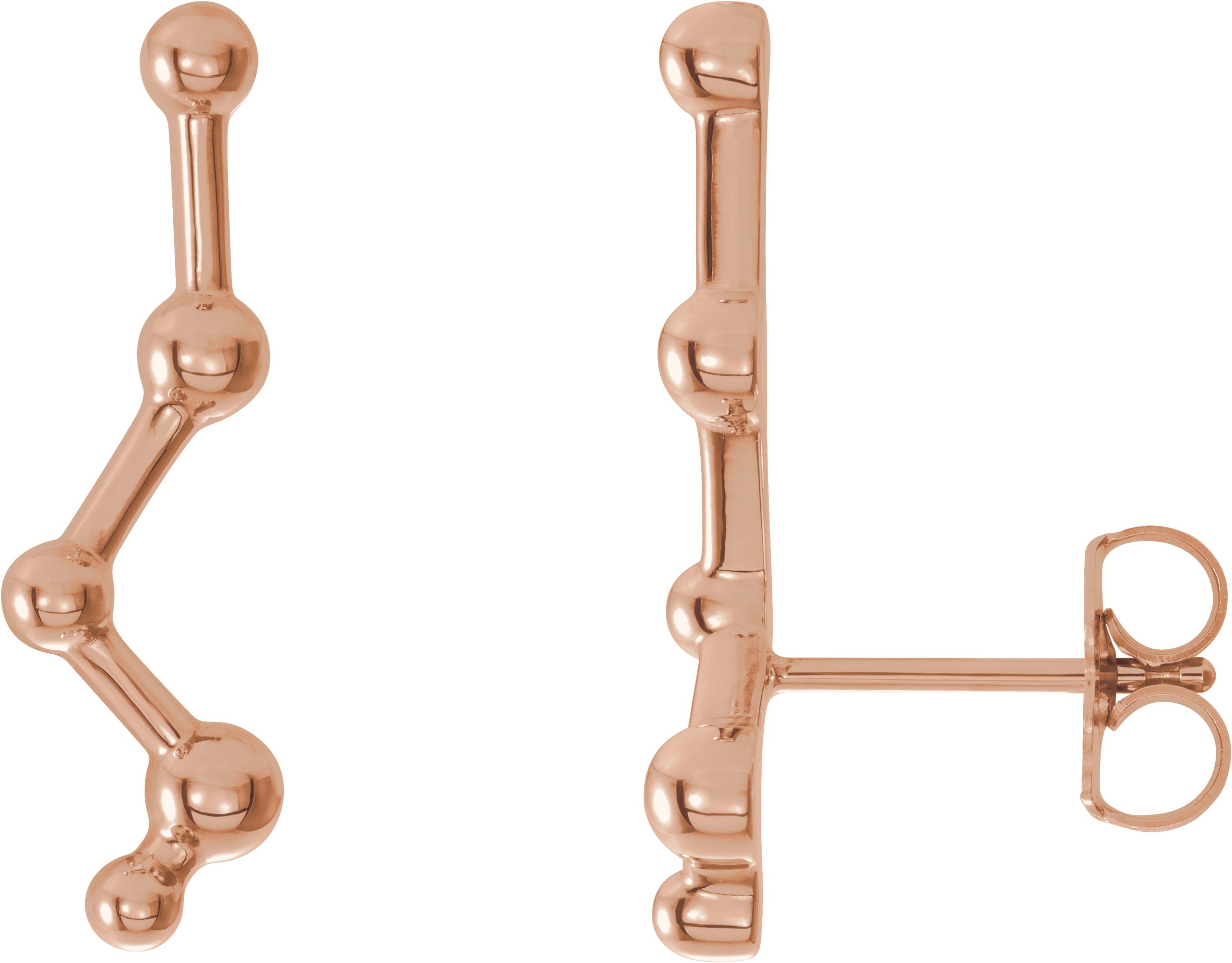 14K Rose Constellation Ear Climbers  