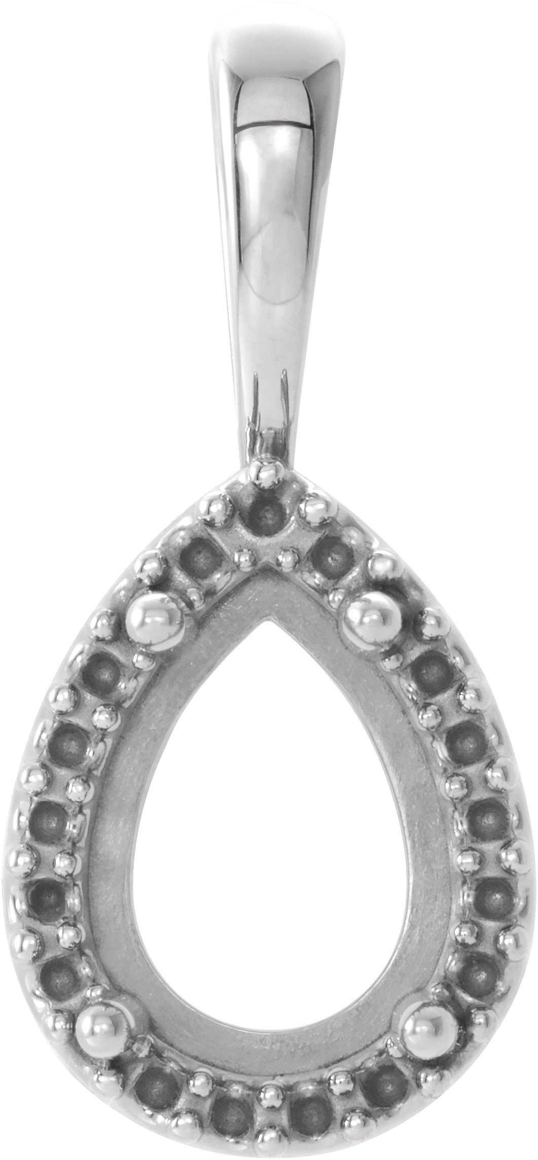 Pear 4-Prong Halo-Style Cabochon Pendant