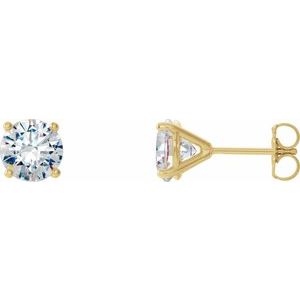 14K Yellow 1 CTW Natural Diamond 4-Prong Cocktail-Style Earrings