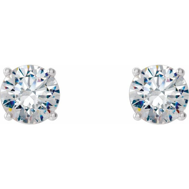 14K White 1/2 CTW Lab-Grown Diamond 4-Prong Stud Earrings