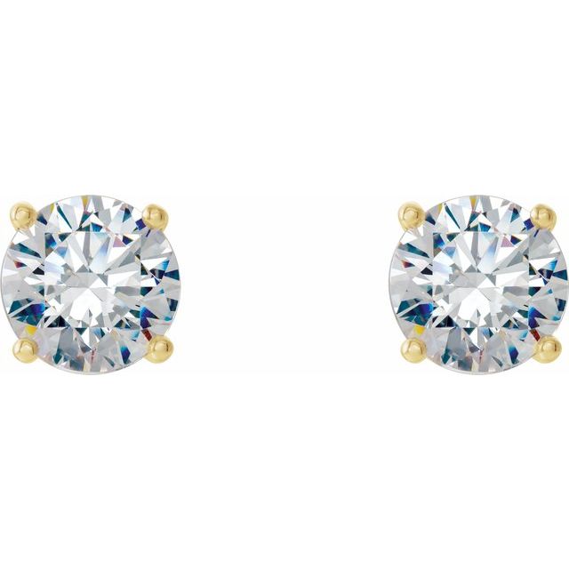 14K Yellow 1 1/2 CTW Lab-Grown Diamond 4-Prong Stud Earrings