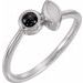 Sterling Silver Natural White Opal & Natural Black Onyx Ring