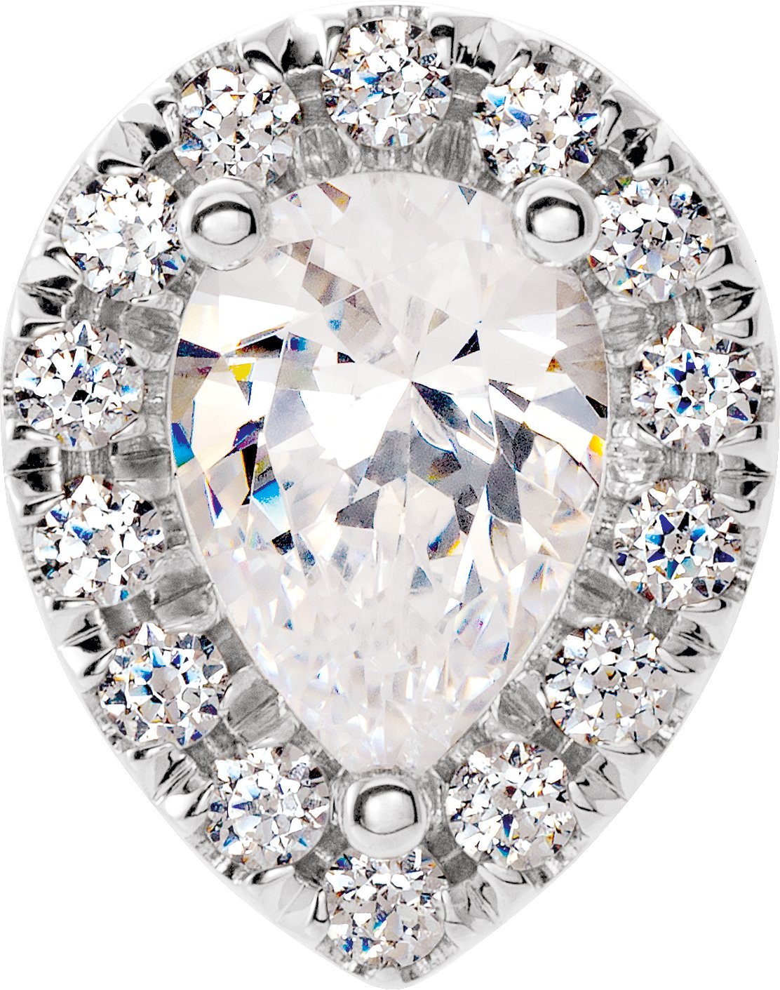 Pear 3-Prong Halo-Style Peg Setting  