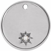 Sterling Silver .005 CT Natural Diamond Starburst Dangle  