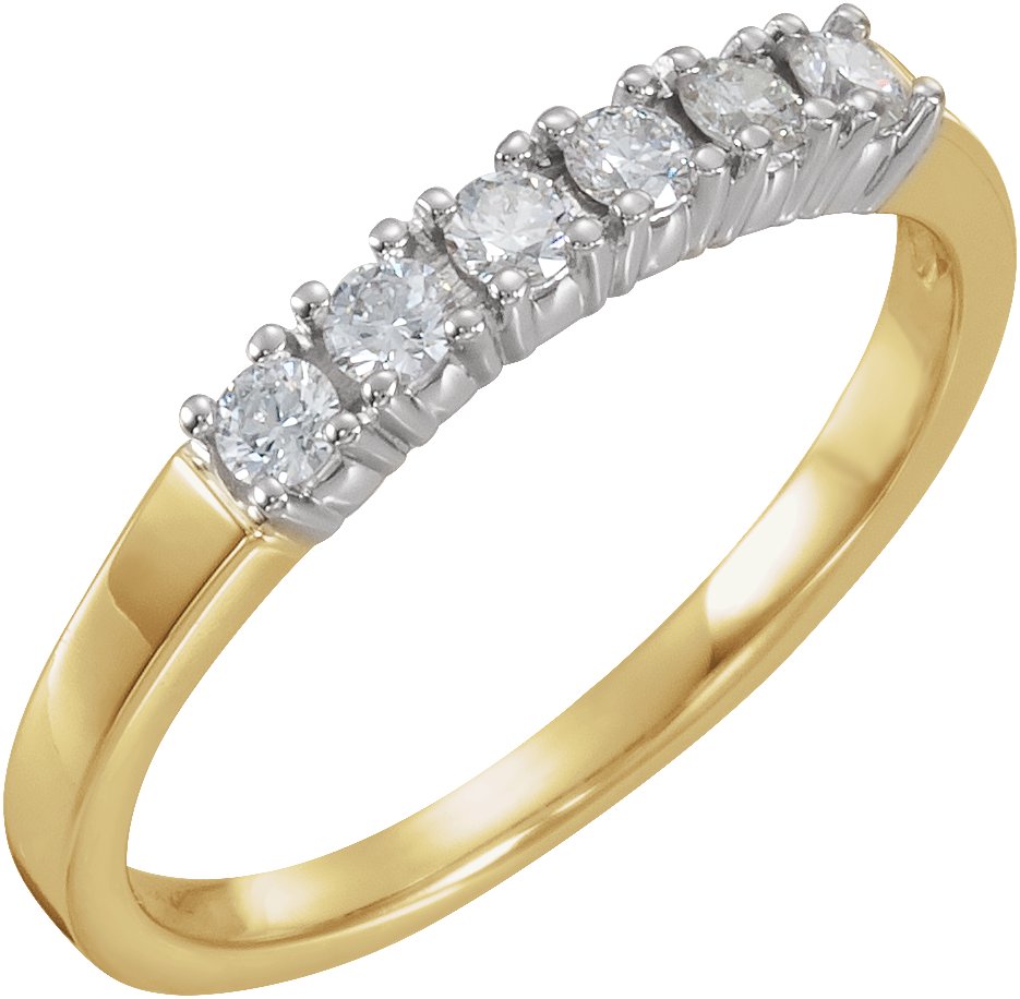 14K Yellow/White 1/4 CTW Natural Diamond Band