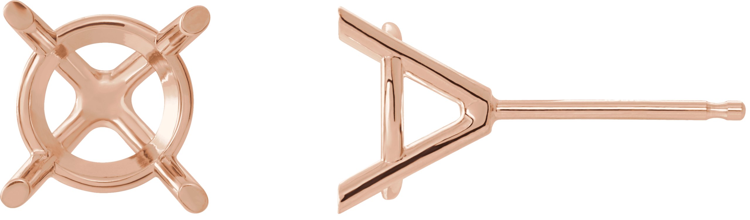 Round 4-Prong Cocktail-Style Stud Earrings