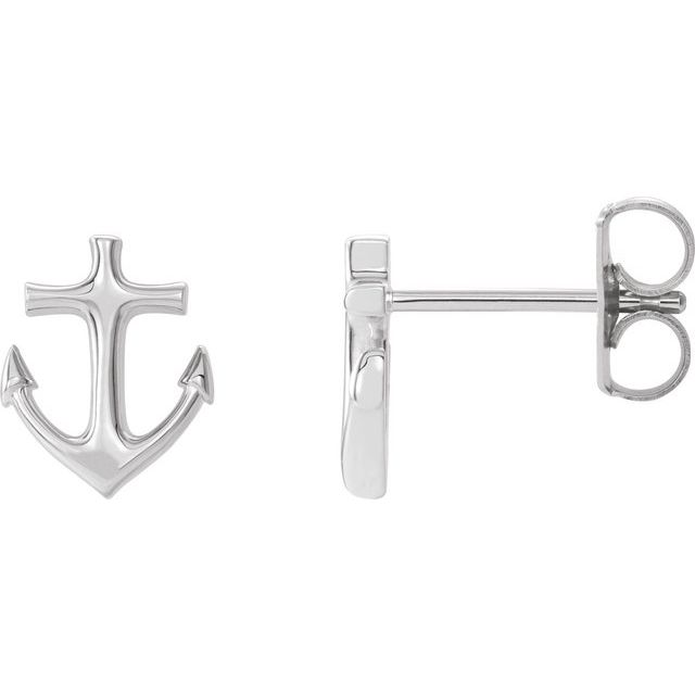 Sterling Silver Anchor Earrings  