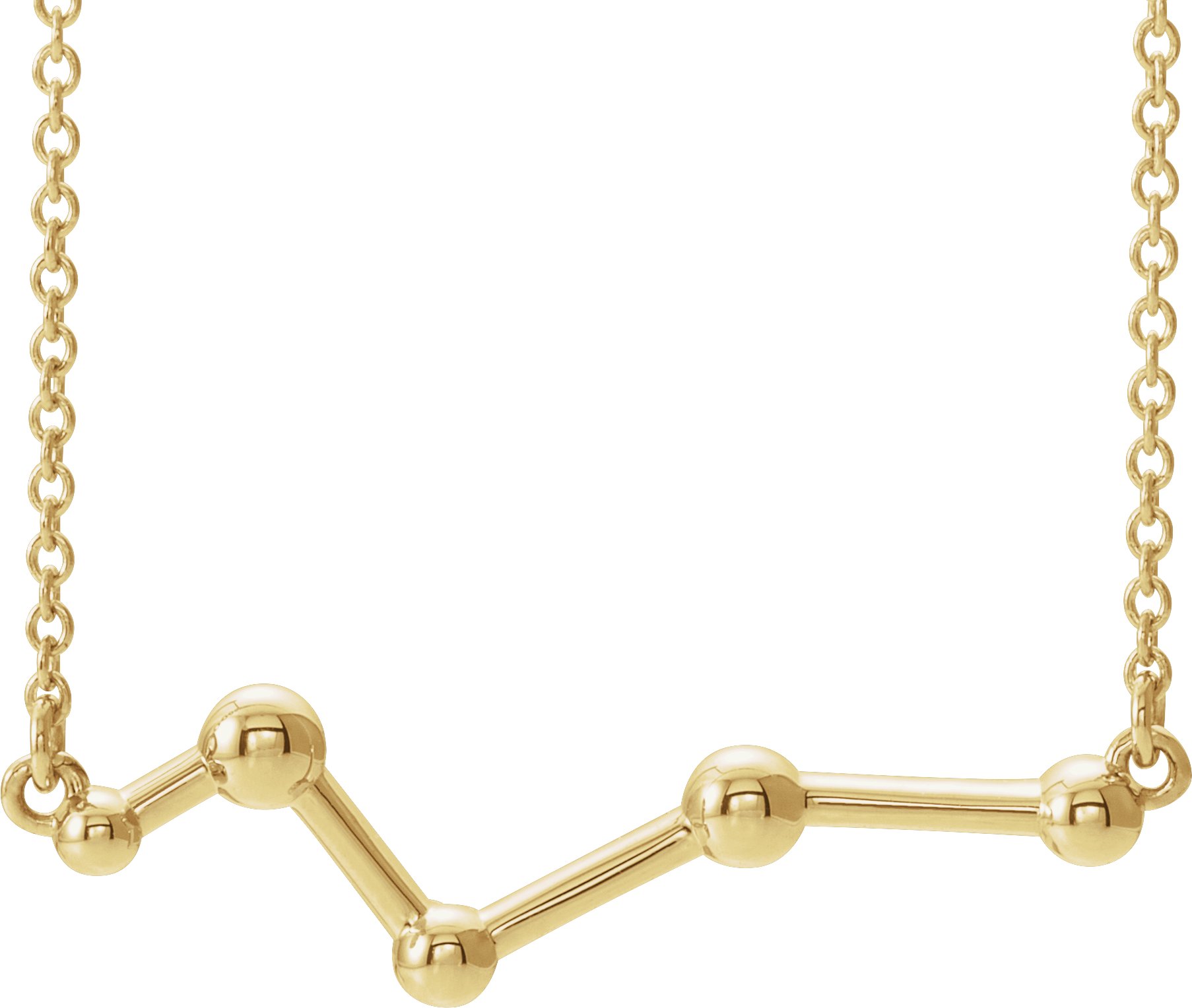 14K Yellow Constellation Bar 16" Necklace 