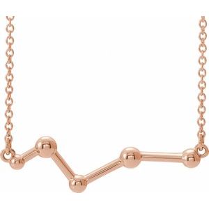 14K Rose Constellation Bar 18" Necklace 