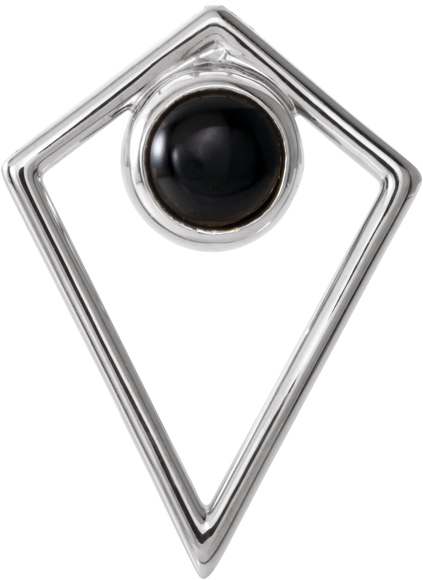 Sterling Silver Onyx Cabochon Pyramid Pendant