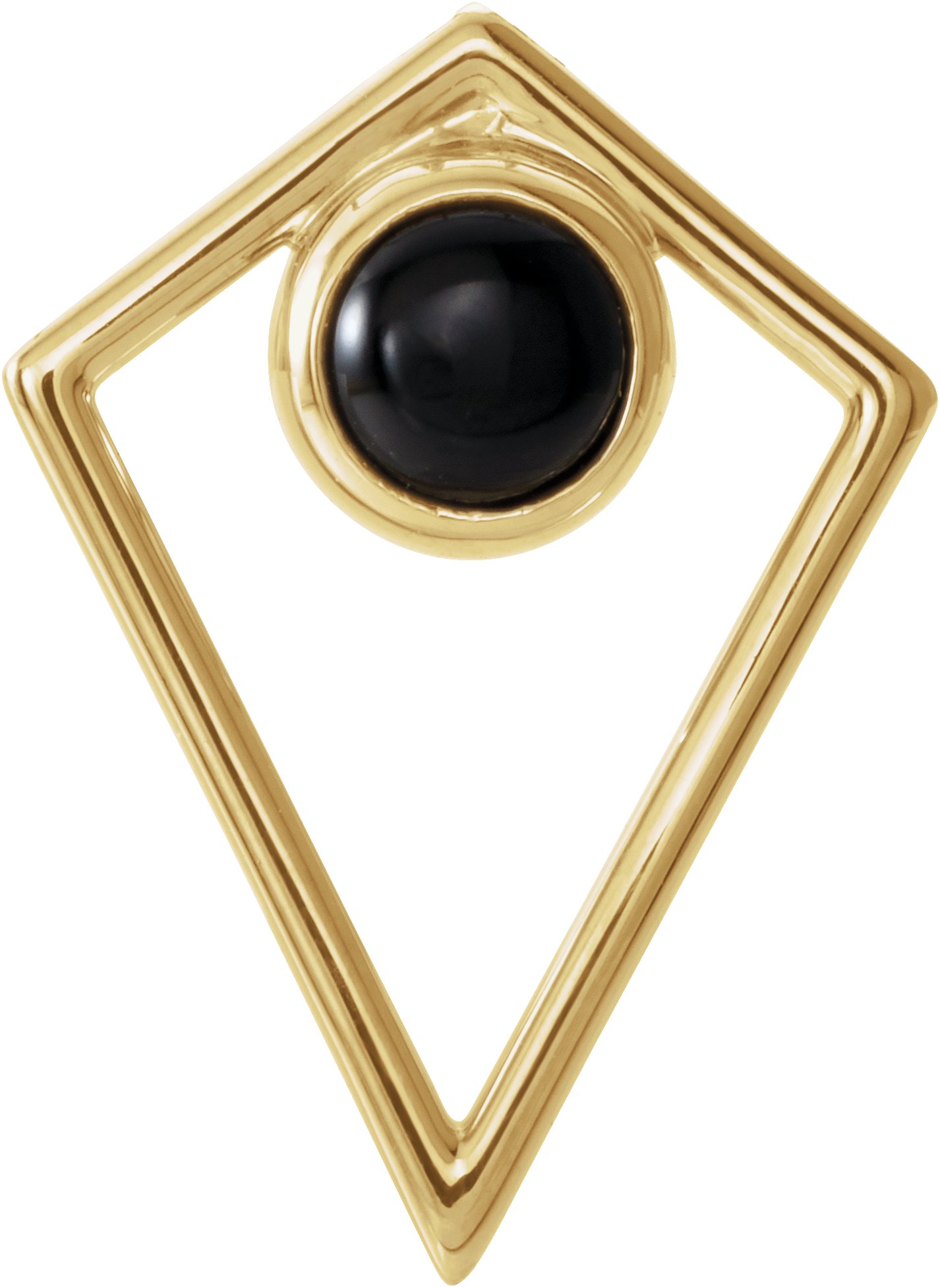 14K Yellow Onyx Cabochon Pyramid Pendant