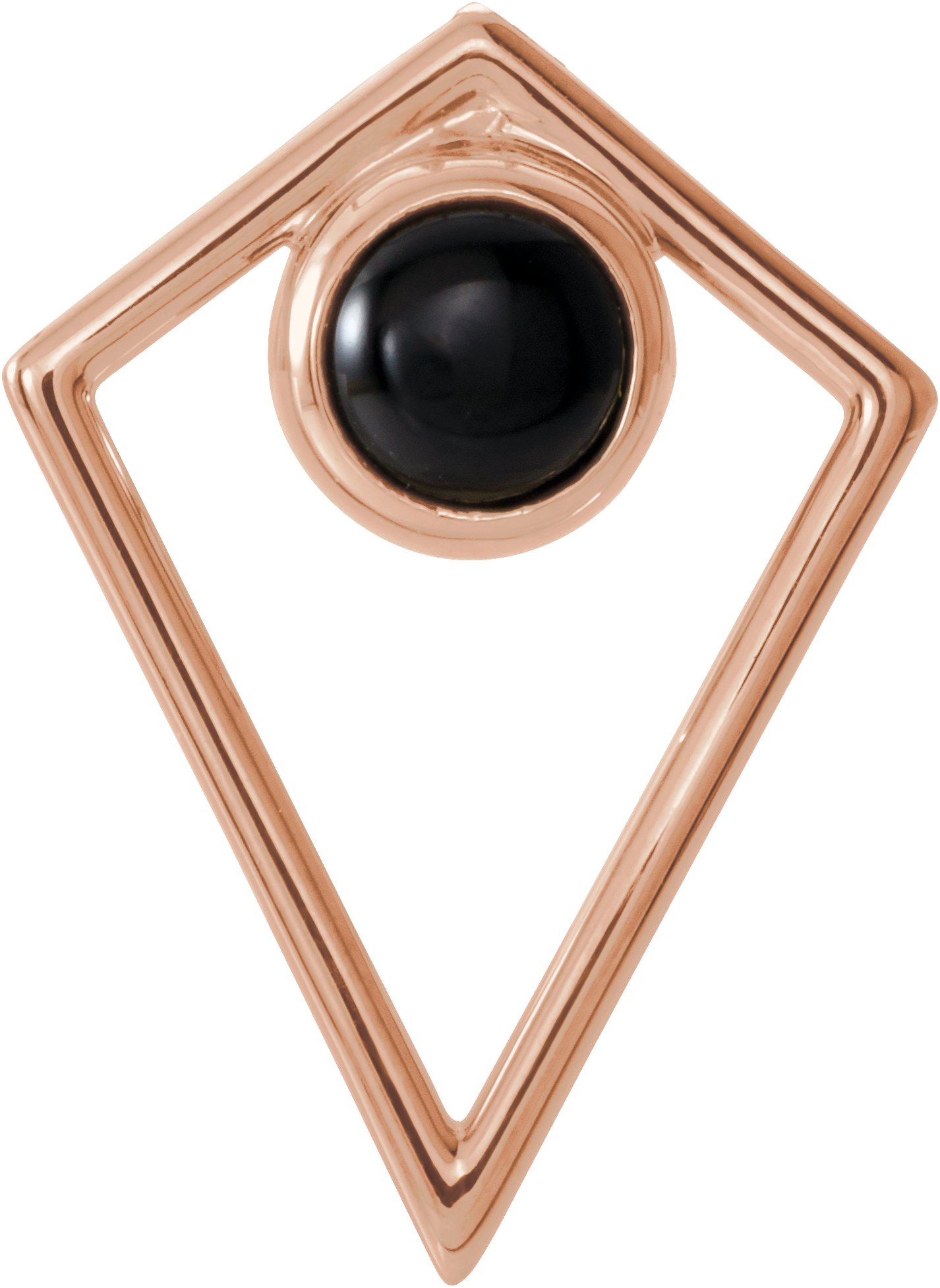 14K Rose Onyx Cabochon Pyramid Pendant