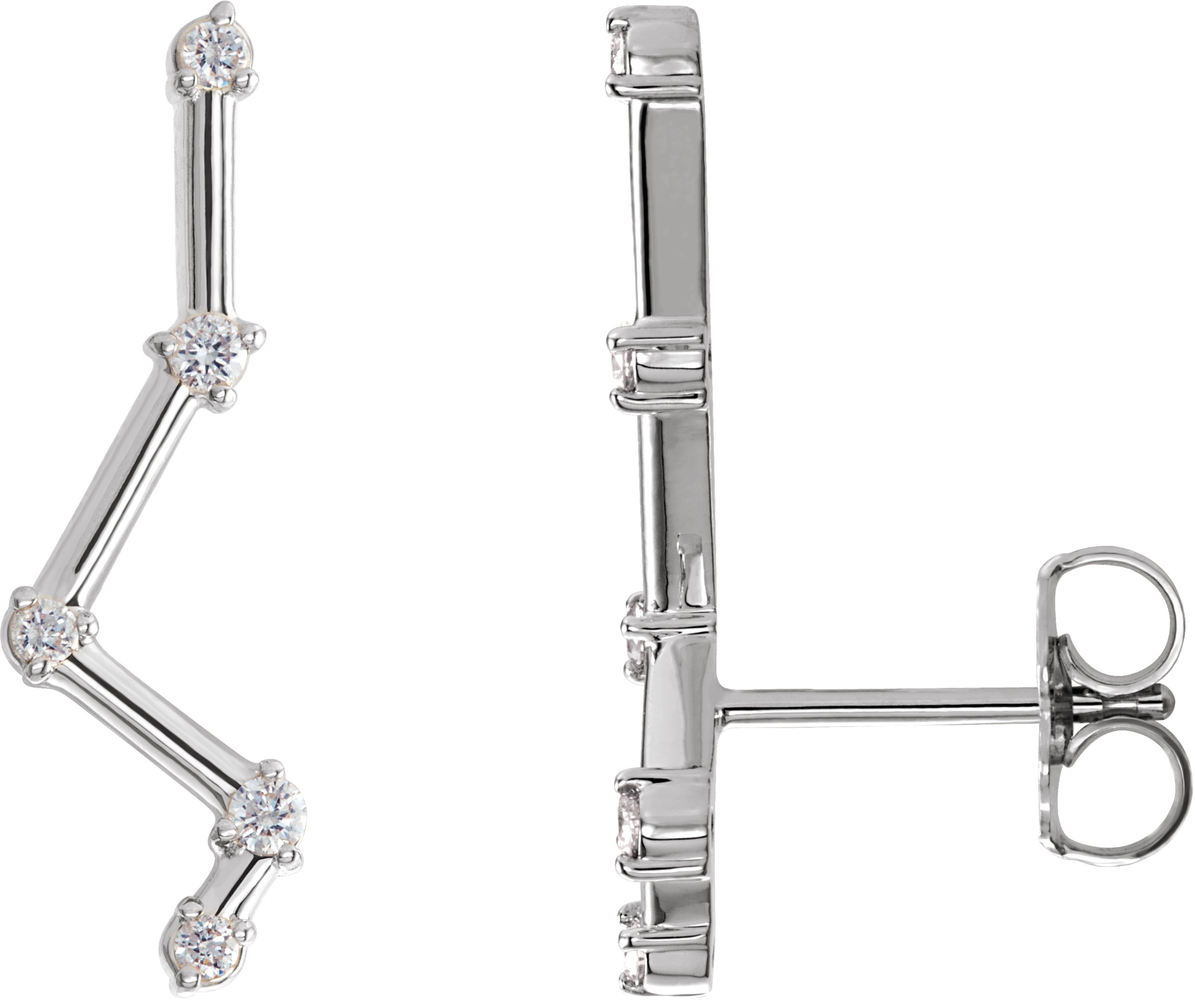 14K White .10 CTW Diamond Constellation Earring Climbers Ref. 14858779