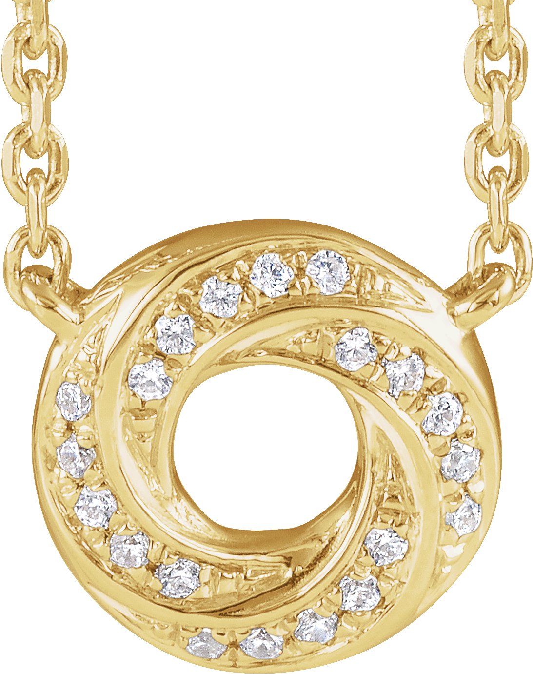 14K Yellow .06 CTW Diamond Geometric 18" Necklace 