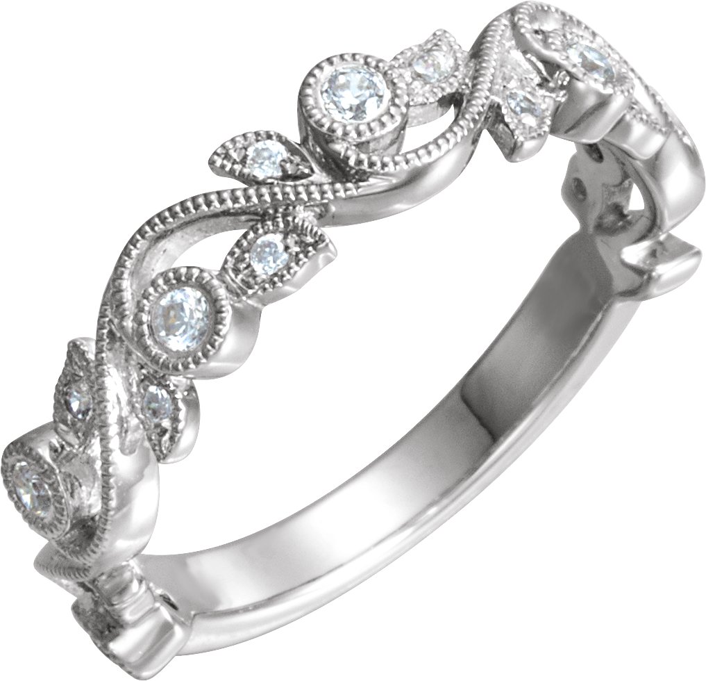 14K White 1/8 CTW Natural Diamond Anniversary Band