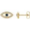 14K Yellow Blue Sapphire and White Sapphire Earrings Ref. 15594003