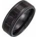 Black Titanium 8 mm Coin-Edge Band with Wood Inlay Size 10