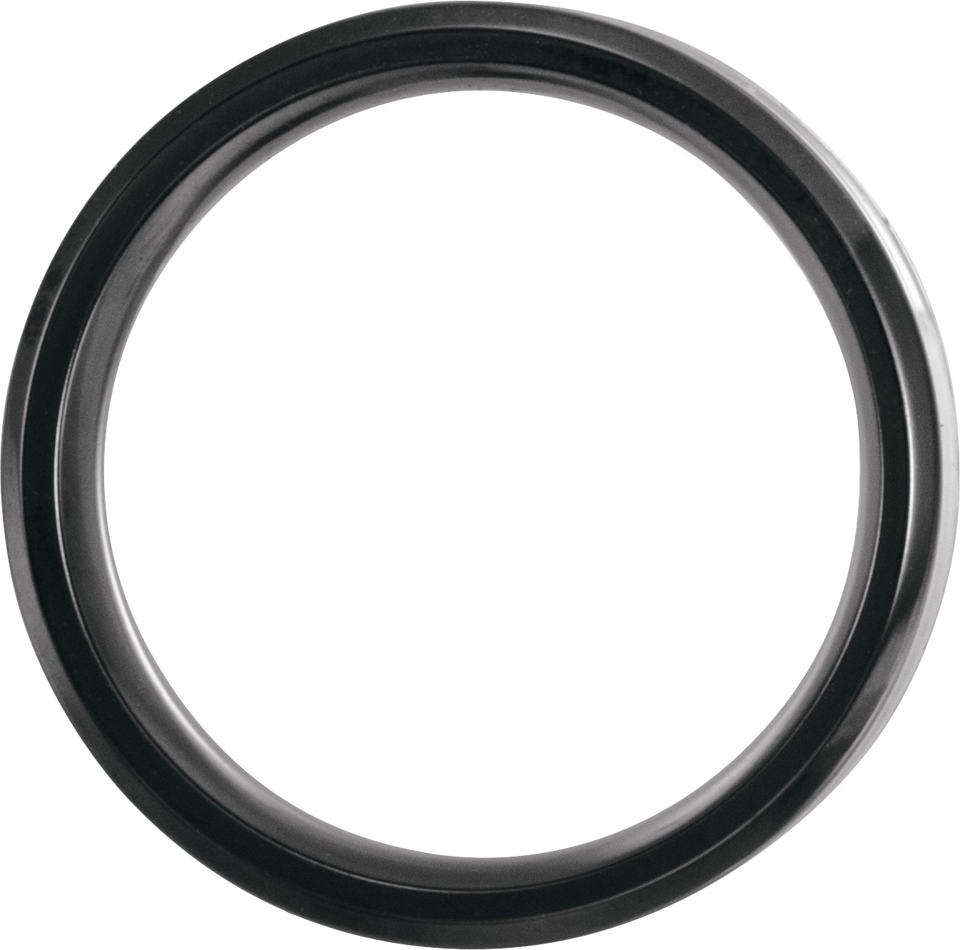 Black Titanium 8 mm Beveled-Edge Band with Wood Inlay Size 10 