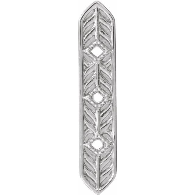 Platinum Vintage-Inspired Vertical Bar Pendant  