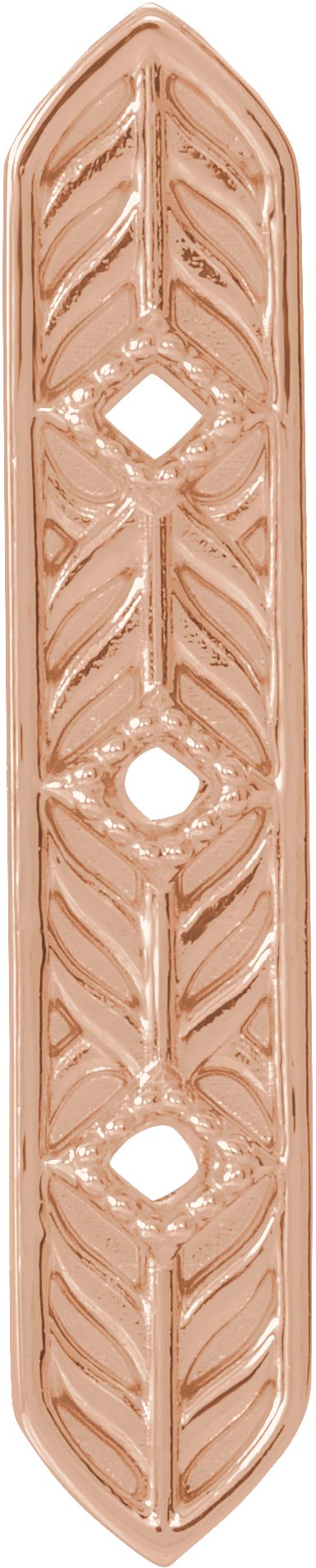 14K Rose Vintage-Inspired Vertical Bar Pendant  