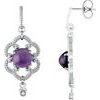 Sterling Silver Amethyst and .03 CTW Diamond Granulated Earrings Ref 3636368