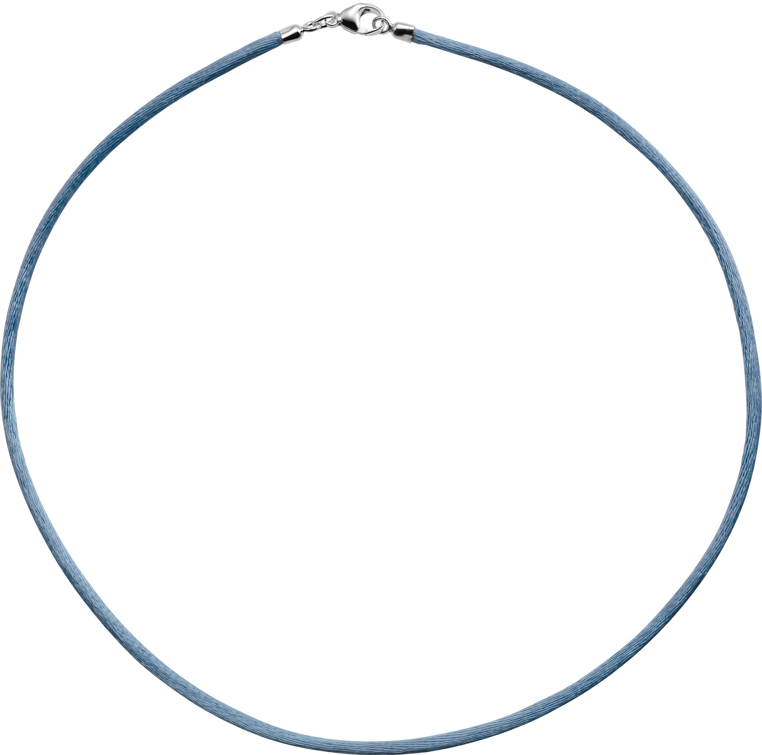 Alternative view of Light Blue Silk Cord – Sterling Silver