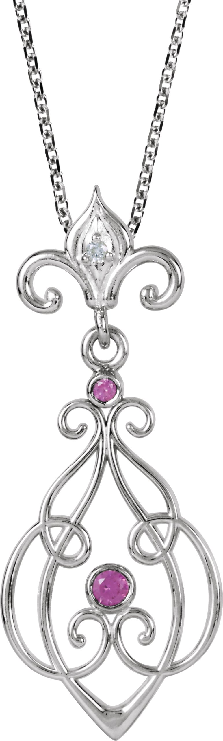 Fleur-De-Lis Decorative Dangle Pendant or Necklace