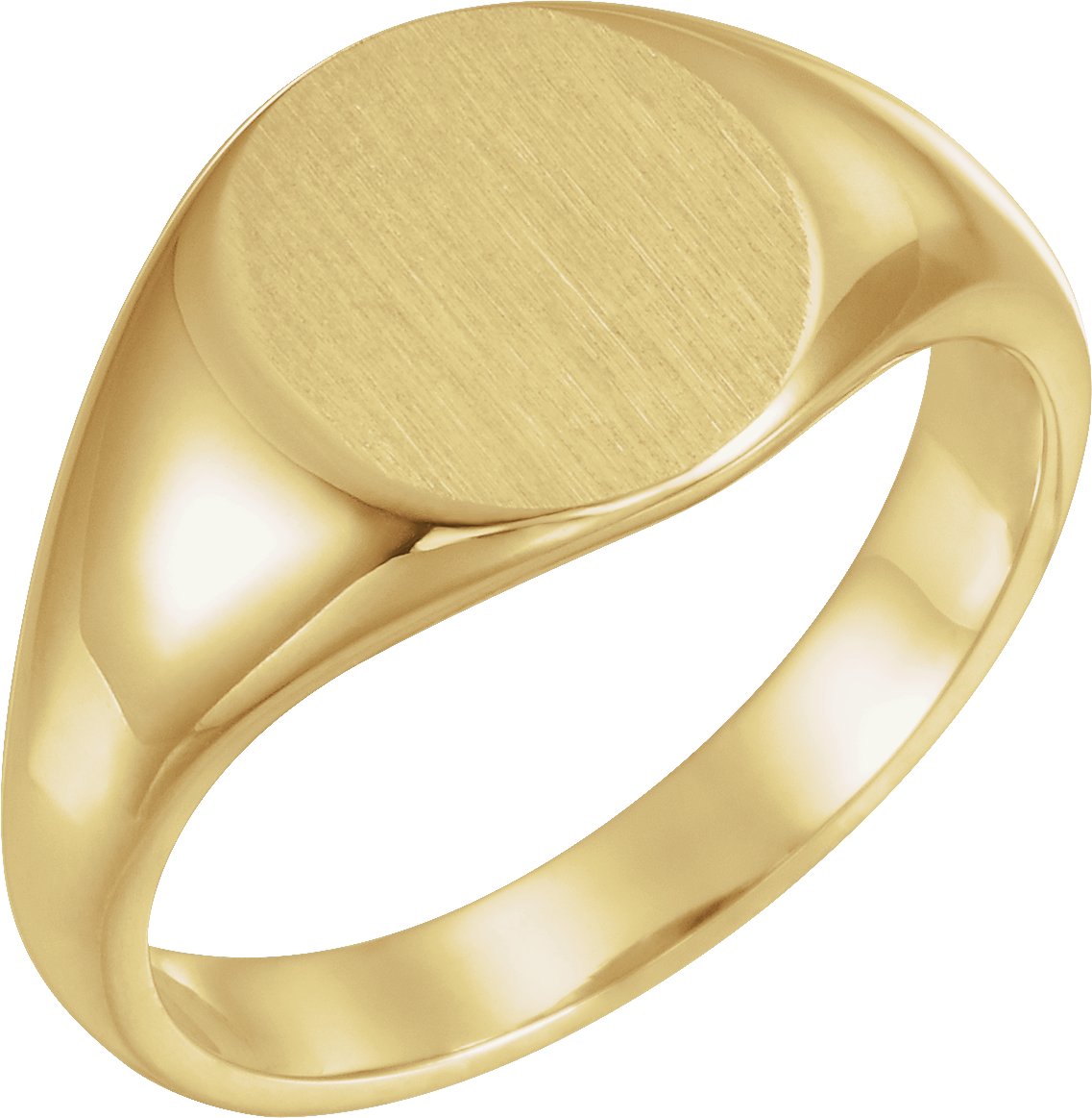 14K Yellow 12.5x10.5 mm Oval Signet Ring