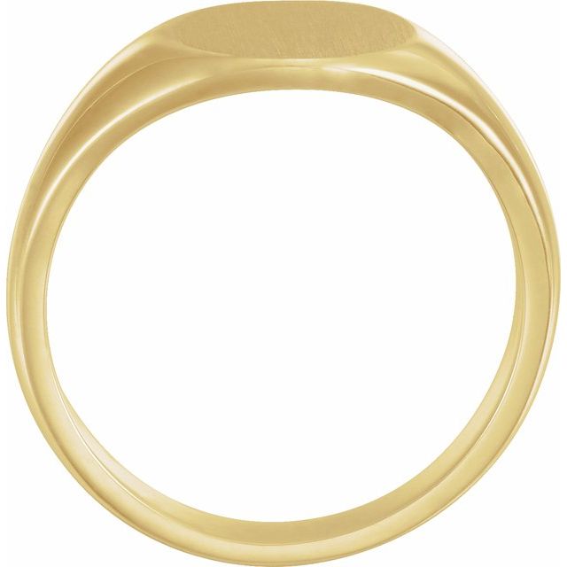14K Yellow 12.5x10.5 mm Oval Signet Ring