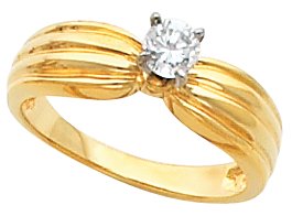 14K Yellow 4.1 mm Round Solitaire Engagement Ring Mounting