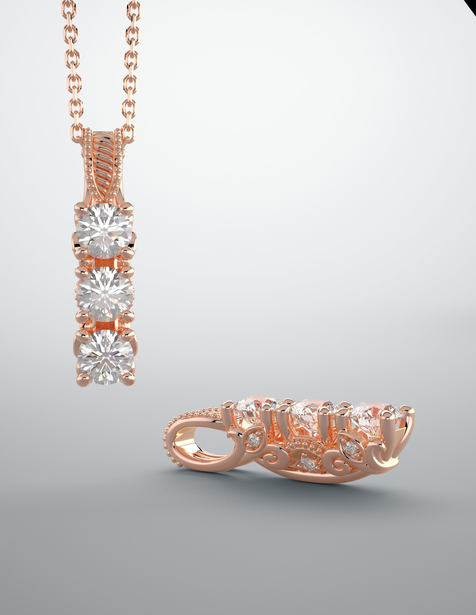 Diamond Fashion | Three-Stone Pendant  