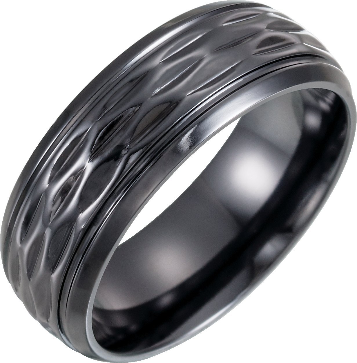 Black Titanium Patterned Band Size 7.5 Ref 14755995