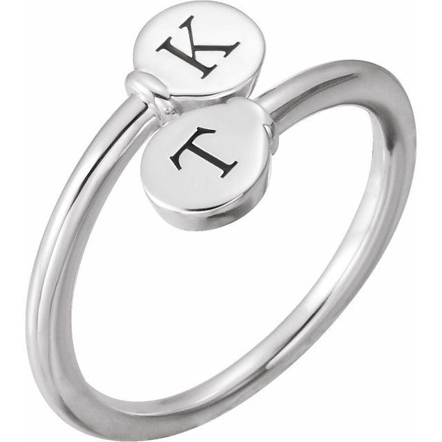 Sterling Silver Engravable Bypass Ring 