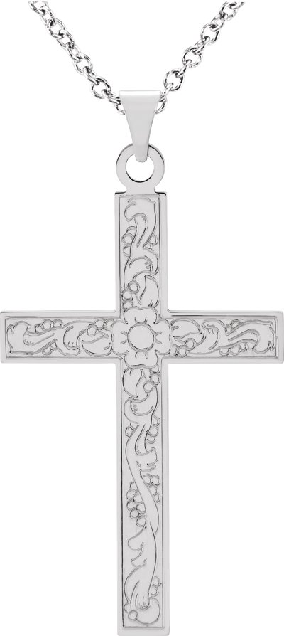 Floral Cross Necklace or Pendant
