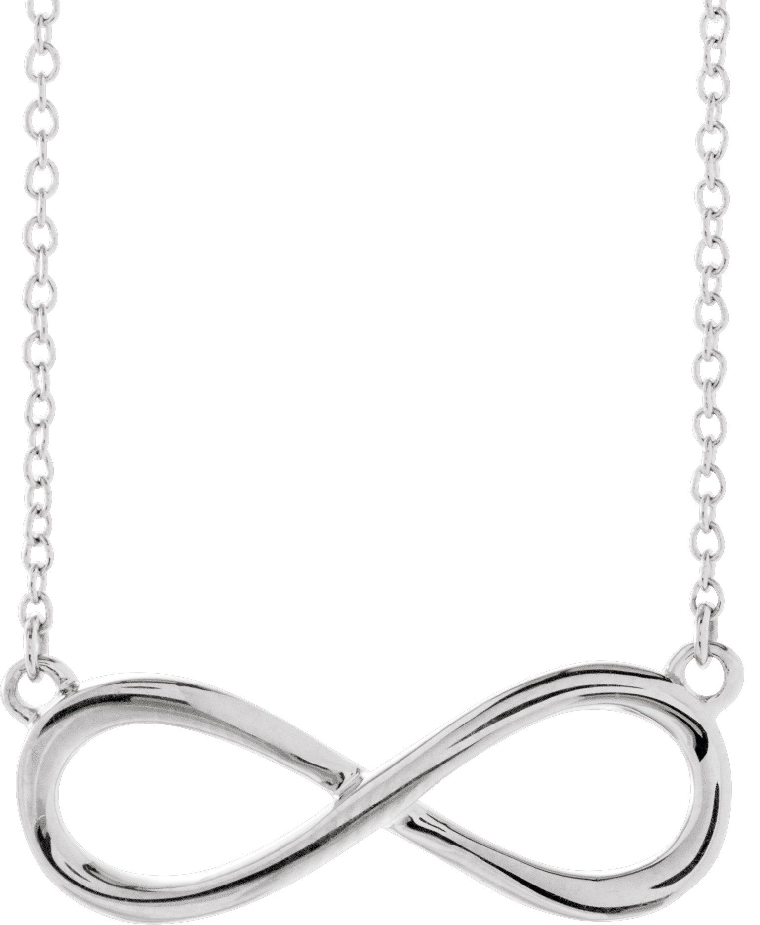 14K White Infinity-Inspired 16-18" Necklace