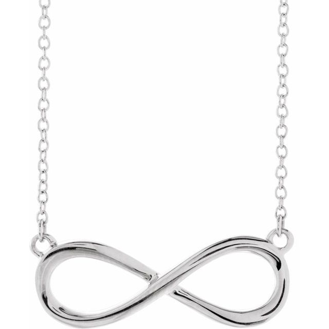 Sterling Silver Infinity-Inspired 16-18 Necklace