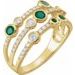 14K Yellow Natural Emerald & 3/8 CTW Natural Diamond Ring    