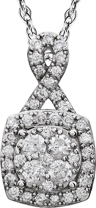 14K White 3/4 CTW Natural Diamond 18