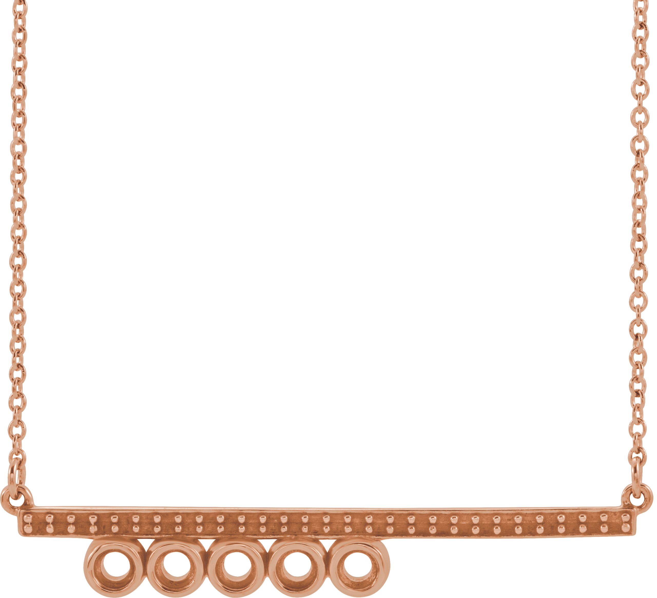 Family Bezel-Set Bar Necklace