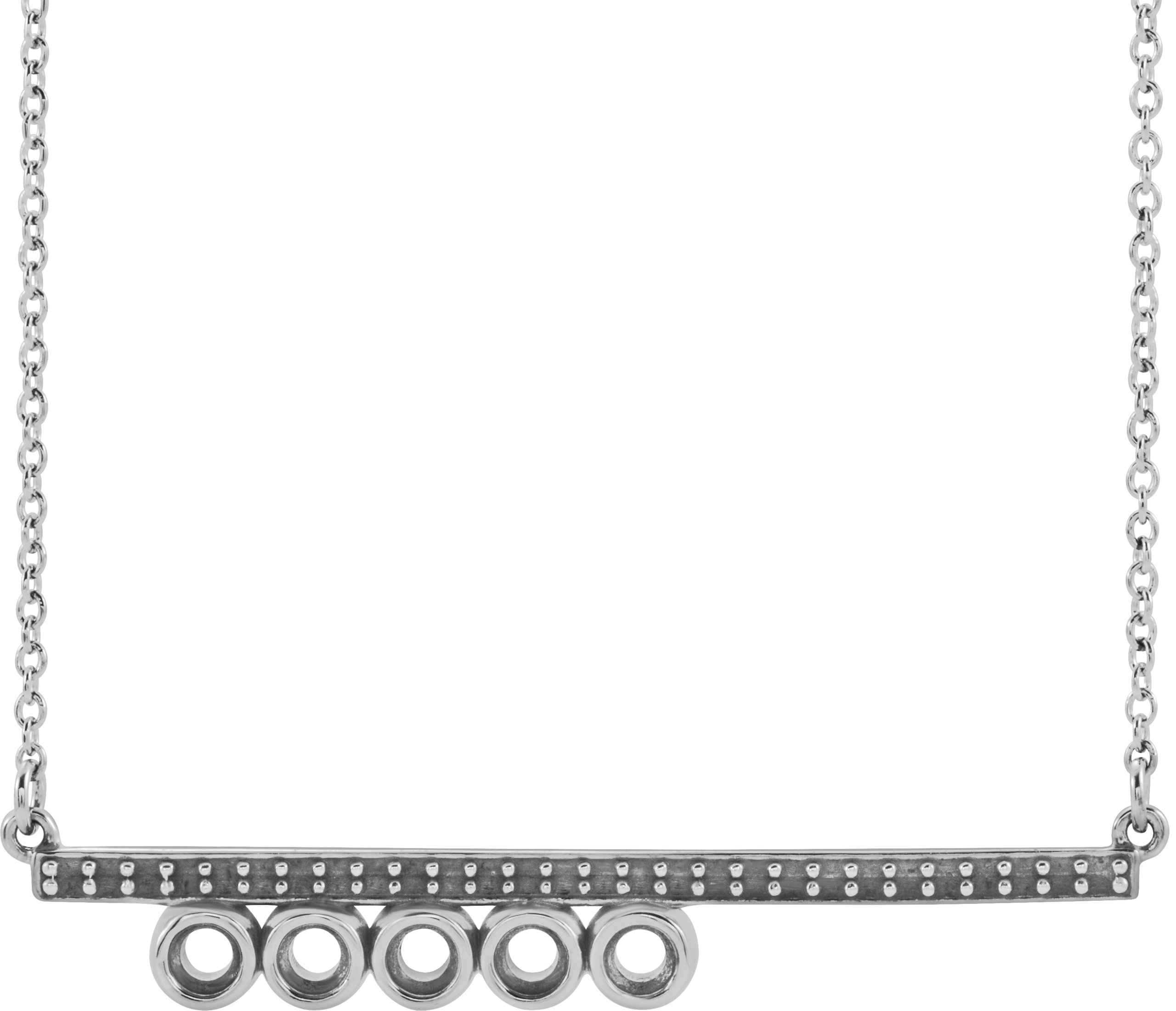 Family Bezel-Set Bar Necklace
