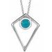 Sterling Silver Natural Turquoise Cabochon Pyramid 16-18