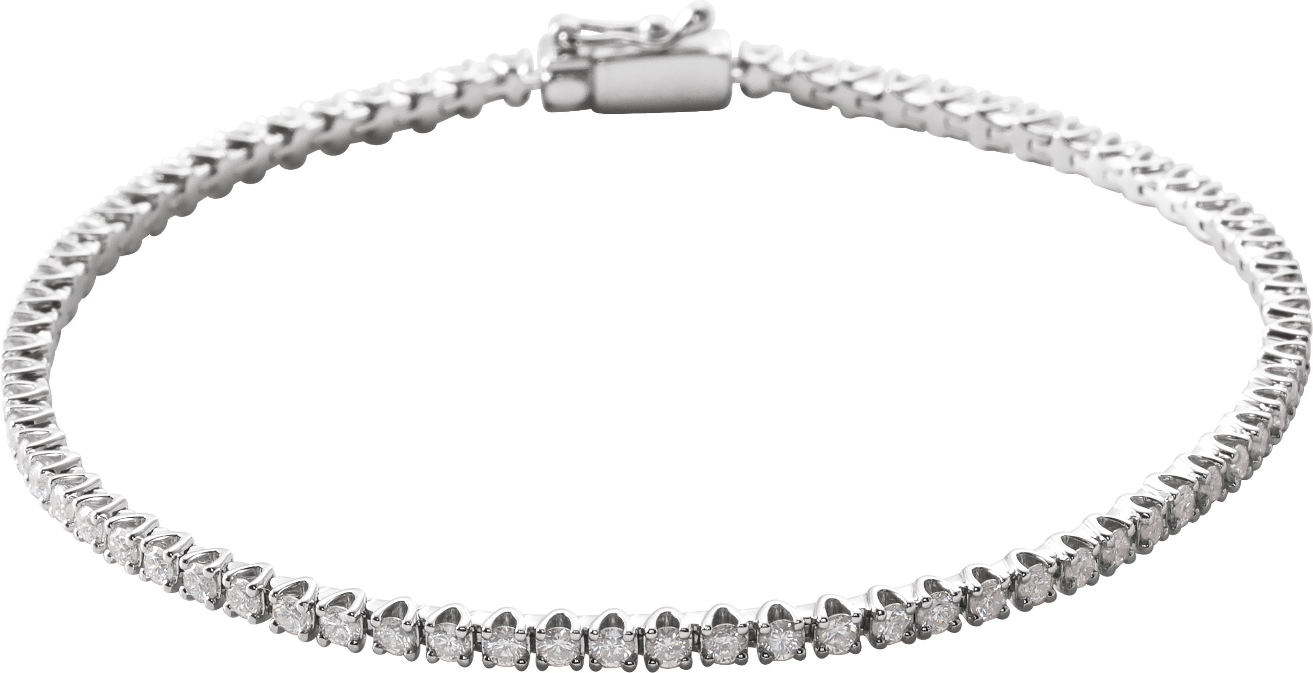 14K White 2 CTW Natural Diamond Line 7" Bracelet
