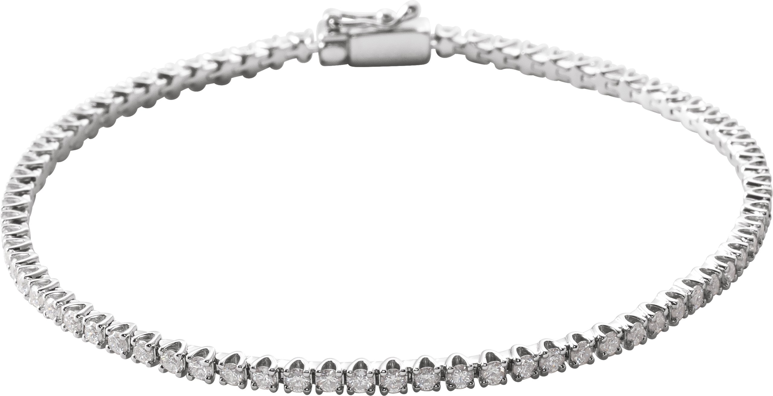 14K White 2 CTW Natural Diamond Line 7 inch Bracelet Ref 14998981